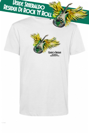 T-shirt bianca Verde Smeraldo Residui di Rock'n'Roll